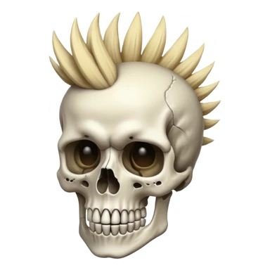 skeleton with mohawk sticker