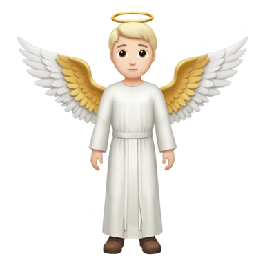 angel (man) emoji, standing, cartoon style sticker