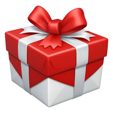 A red heart-shaped gift with a white bow sticker