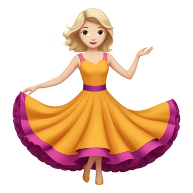 Woman Twirl occasion circle dress sticker
