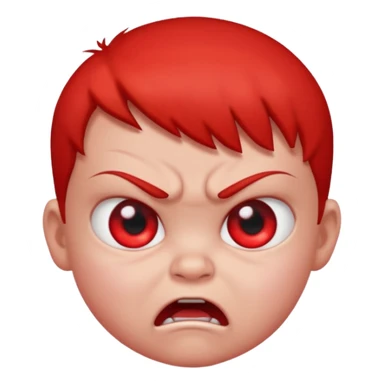 a baby all red red angry face  sticker
