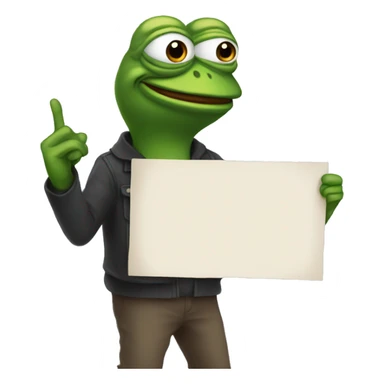 pepe holding a sign blame knig sticker