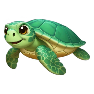 emoji of a cute sea turtle sticker