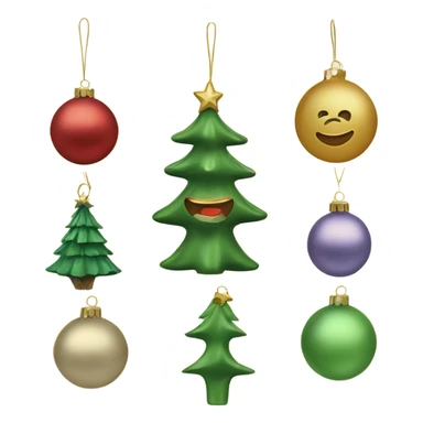 Vintage Christmas tree ornaments  sticker