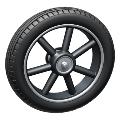The aircraft's landing gear is one inflated, plump wheel with a strut, black in color, cartoon-style, isometric sticker