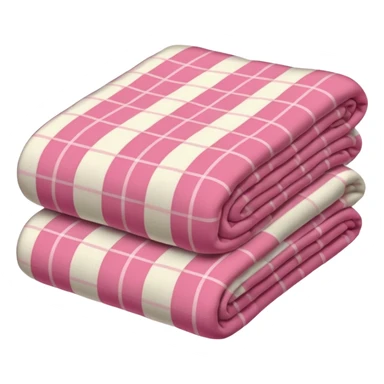 soft folded blanket, pink and white tartan sticker