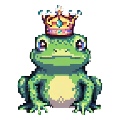 Frog with a tiny crown sticker