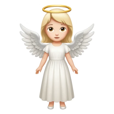 angel emoji, standing, cartoon style sticker