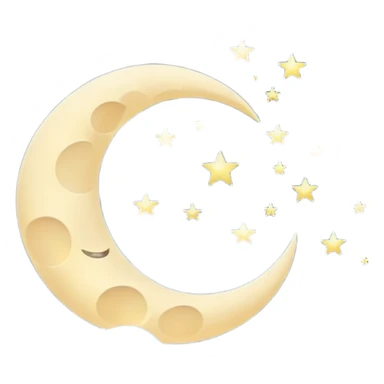 "Peaceful crescent moon in the night sky with soft glow, no people" sticker