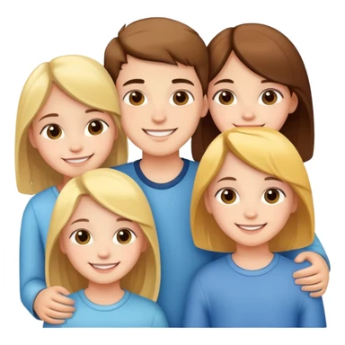 three siblings - one boy and two girls smiling together sticker