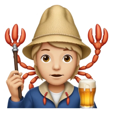  A crabby beer spelling whip sticker