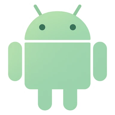 minimalistic android with geometric shapes, clean lines, and subtle color gradients sticker