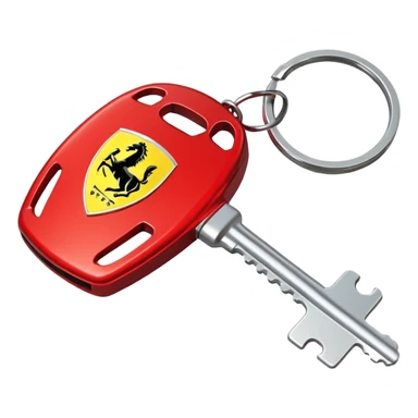 red Ferrari key with a yellow background sticker