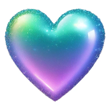 Iridescent heart with sparkle sticker
