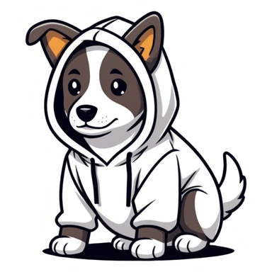 Dog with hoodie sticker