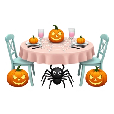 pastel pink halloween table setup sticker
