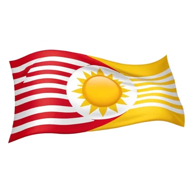 Kurdistan flag red on top white in middle and red down There and in middle yellow sun  sticker