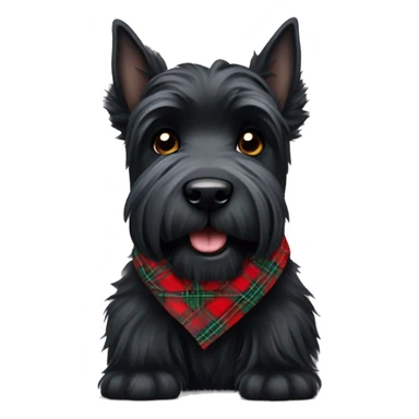 Black scottish terrier wearing tartan  sticker