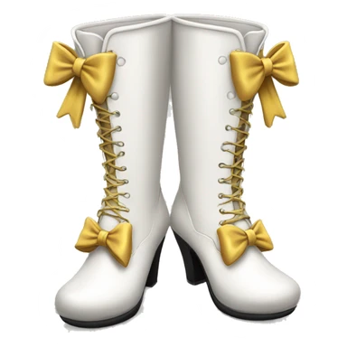 White coquette boots with bows sticker