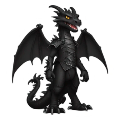 Dragon wearing black gothic heavy metal clothing sticker