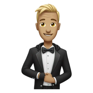 Rock wearing a hoodie wearing a tuxedo ￼ sticker