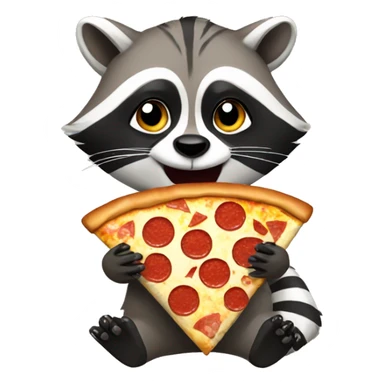 Raccoon eating pizza sticker