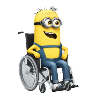 ugly minion in a wheelchair sticker