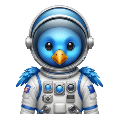 bird with astronaut suit sticker