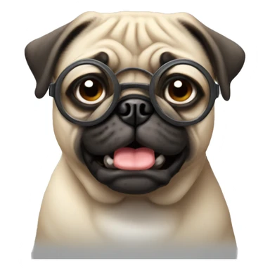 angry pug with googles sticker