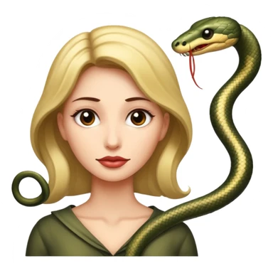 Woman with a very long snake neck  sticker