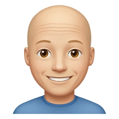 a bald made looking hopeful sticker