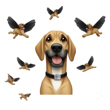 Snoop dog the rapper with a German Shepard flying thru the sky sticker