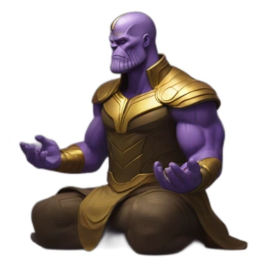 Thanos doing a meditation sticker