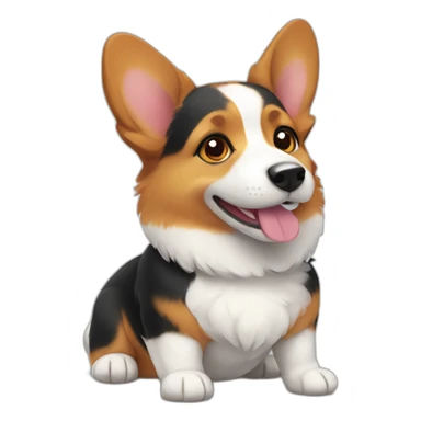 tricolor corgi sticker