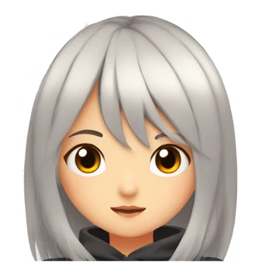 an anime girl with half orange and black hair looking tired sticker