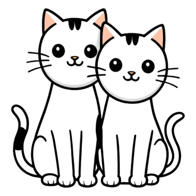 TWO cats blond sticker