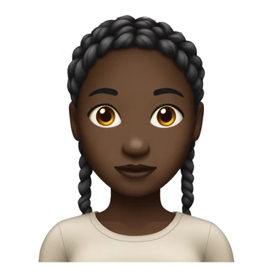 Darkskin girl with braids  sticker