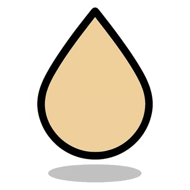 vanilla drop with soft shadow, minimal, white background sticker