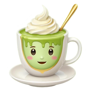 24k gold matcha latte sticker