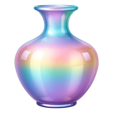 Sparkly glossy Pastel iridescent glass vase pot sticker