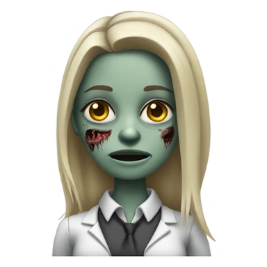 corporate zombie girl sticker
