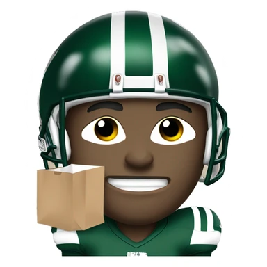 Jets football player with paper bag over head  with eyes holes cut out  sticker