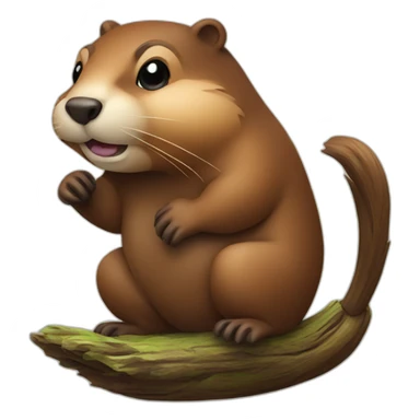 Beaver with tail sticker