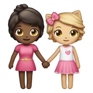 Dear Danielle and hello kitty holding hands  sticker