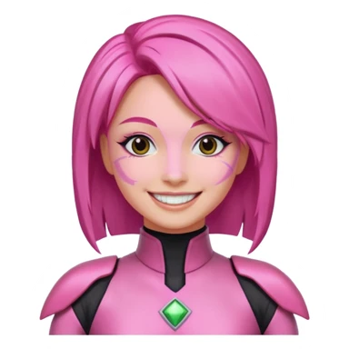 pink power ranger, woman emoji sticker