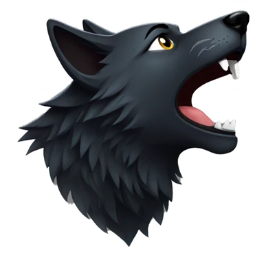 Black wolf howling  sticker