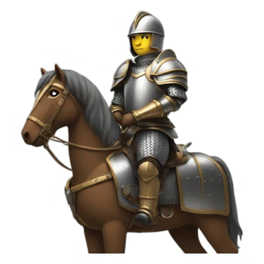 Hero on a horse in armour eith sword sticker