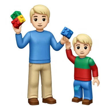 boys playing with legos full body sticker