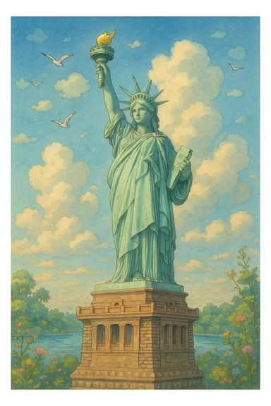liberty statue sticker