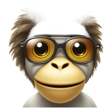 Chick, face, monkey, sea, smile, sun, sunglasses sticker
